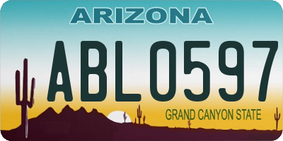 AZ license plate ABL0597