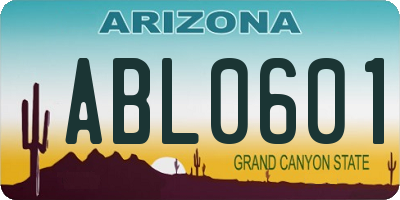 AZ license plate ABL0601