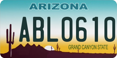 AZ license plate ABL0610