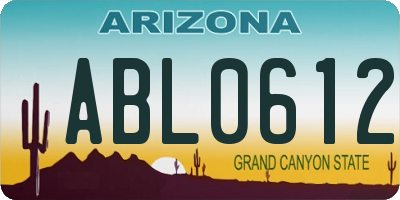 AZ license plate ABL0612