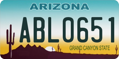 AZ license plate ABL0651