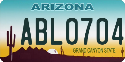 AZ license plate ABL0704