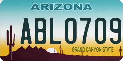AZ license plate ABL0709