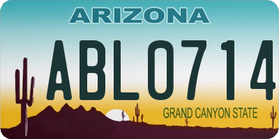 AZ license plate ABL0714