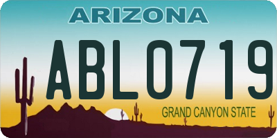 AZ license plate ABL0719