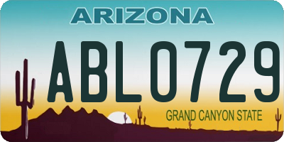 AZ license plate ABL0729