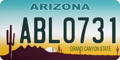 AZ license plate ABL0731