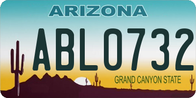 AZ license plate ABL0732