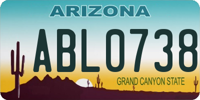 AZ license plate ABL0738
