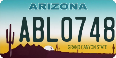 AZ license plate ABL0748