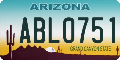 AZ license plate ABL0751