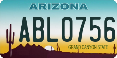 AZ license plate ABL0756