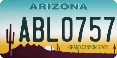 AZ license plate ABL0757