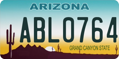 AZ license plate ABL0764
