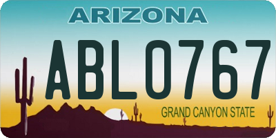 AZ license plate ABL0767