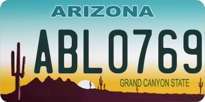 AZ license plate ABL0769