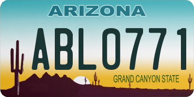 AZ license plate ABL0771