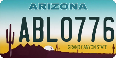AZ license plate ABL0776