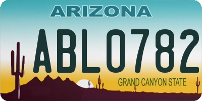 AZ license plate ABL0782