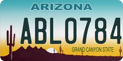 AZ license plate ABL0784