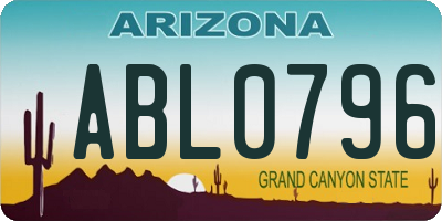AZ license plate ABL0796