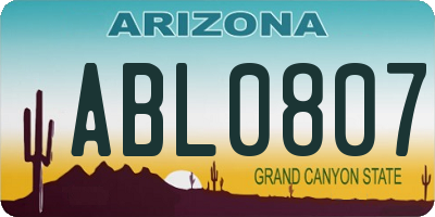 AZ license plate ABL0807