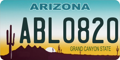 AZ license plate ABL0820