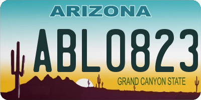 AZ license plate ABL0823