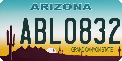 AZ license plate ABL0832