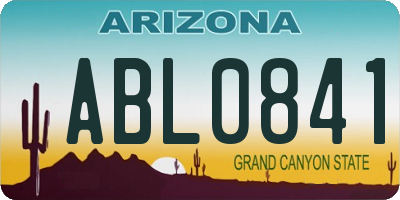 AZ license plate ABL0841