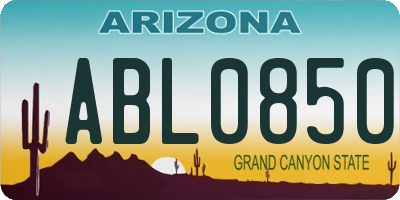 AZ license plate ABL0850