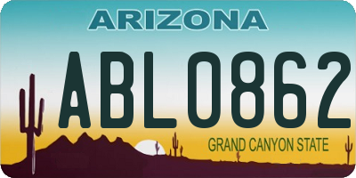 AZ license plate ABL0862