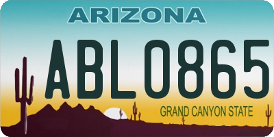 AZ license plate ABL0865