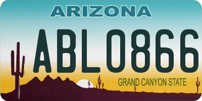 AZ license plate ABL0866
