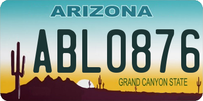 AZ license plate ABL0876