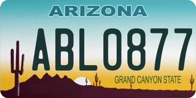 AZ license plate ABL0877