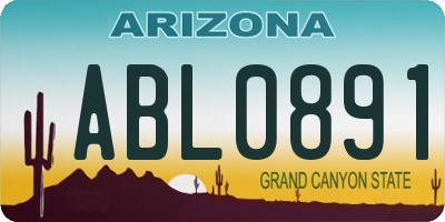 AZ license plate ABL0891