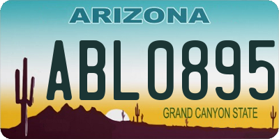 AZ license plate ABL0895