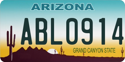 AZ license plate ABL0914