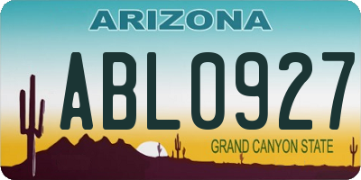 AZ license plate ABL0927