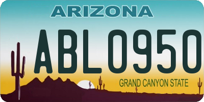 AZ license plate ABL0950
