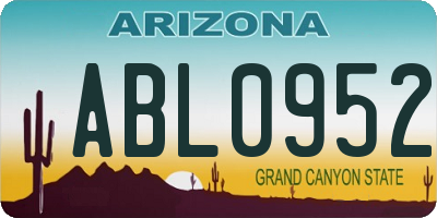 AZ license plate ABL0952