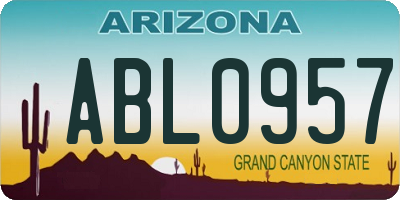 AZ license plate ABL0957