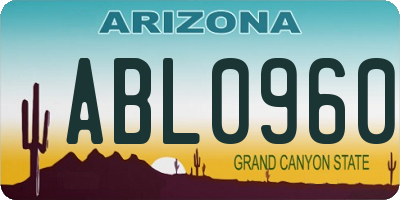 AZ license plate ABL0960