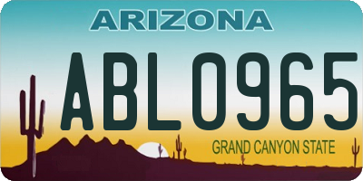 AZ license plate ABL0965