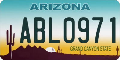 AZ license plate ABL0971