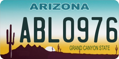 AZ license plate ABL0976
