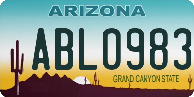 AZ license plate ABL0983