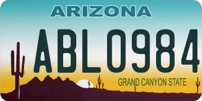 AZ license plate ABL0984