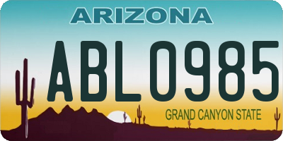 AZ license plate ABL0985